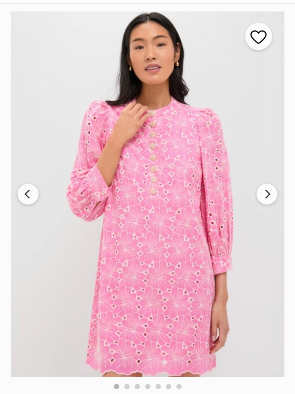 Pomander Place Pink Eyelet Floral Mini Dress